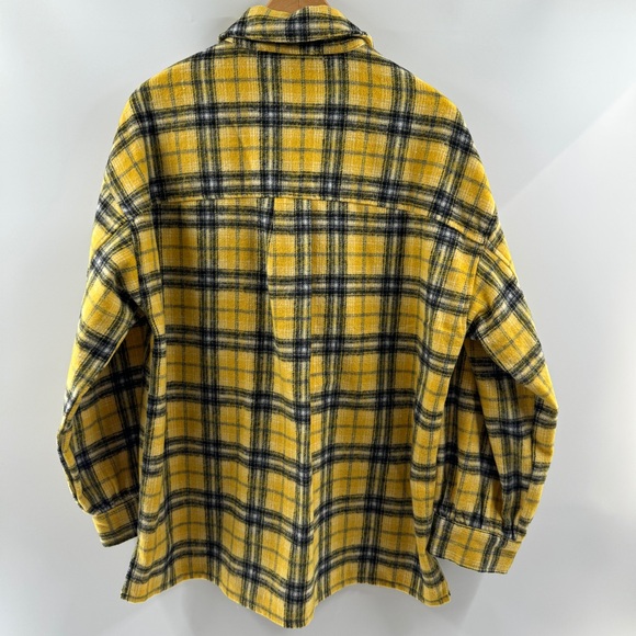 Forever 21 Yellow Plaid Button-Up Jacket Size Medium - Picture 7 of 7